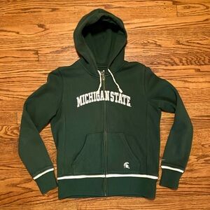 Michigan State Green Hoodie Sweatshirt by Nike TEAM Size M Spartans Full Zip